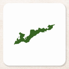 Fishers Island Logo Paper Untersetzer - Green