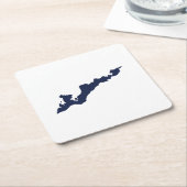 Fishers Island Logo Paper Untersetzer - Navy (angewinkelt)