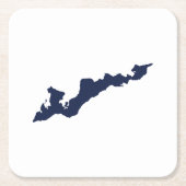 Fishers Island Logo Paper Untersetzer - Navy (Vorderseite)