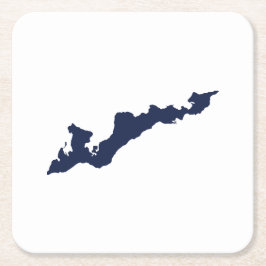 Fishers Island Logo Paper Untersetzer - Navy
