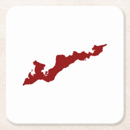 Fishers Island Logo Paper Untersetzer - Red