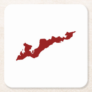 Fishers Island Logo Paper Untersetzer - Red