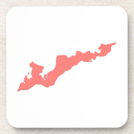 Fishers Island Logo Untersetzer - Coral Pink
