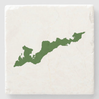 Fishers Island Logo-Untersetzer - Green Steinuntersetzer