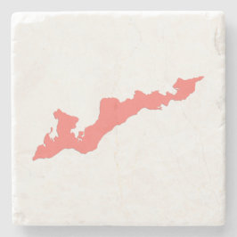 Fishers Island Logo Untersetzer - Korallenrosa