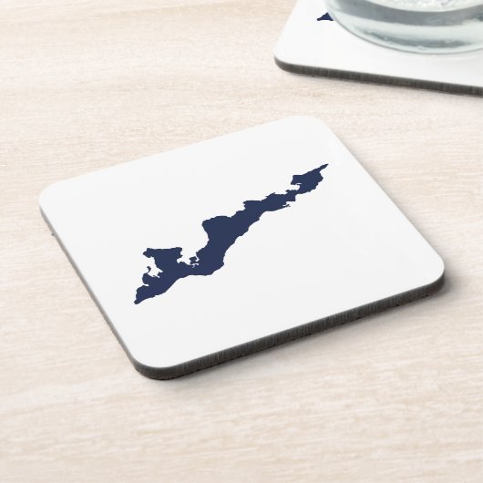 Fishers Island Logo Untersetzer - Navy (Linke Seite)