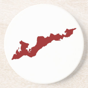 Fishers Island Logo Untersetzer - Red