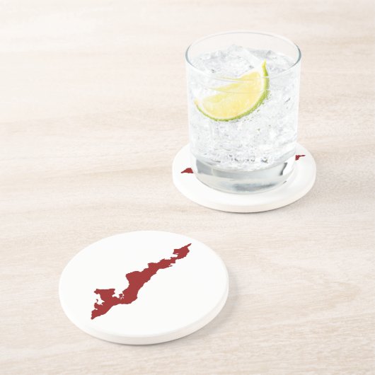 Fishers Island Logo Untersetzer - Red (Seite)