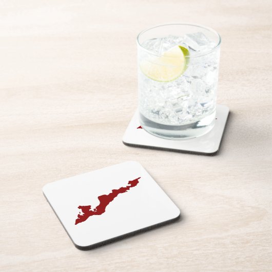 Fishers Island Logo-Untersetzer - Red Getränkeuntersetzer (Rechte Seite)