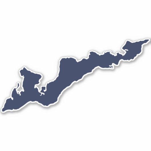 Fishers Island Silhouette Decal Sticker - Blau (Vorderseite)