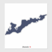 Fishers Island Silhouette Decal Sticker - Blau (Blatt)