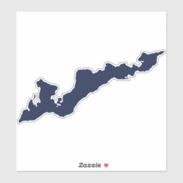 Fishers Island Silhouette Decal Sticker - Blau