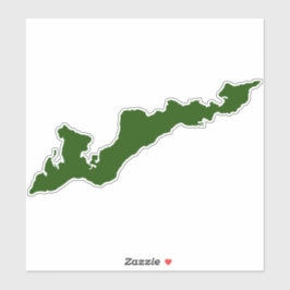 Fishers Island Silhouette Decal Sticker - Green