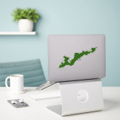 Fishers Island Silhouette Decal Sticker - Green (Laptop auf Schreibtisch)