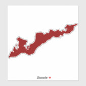 Fishers Island Silhouette Decal Sticker - Red (Blatt)
