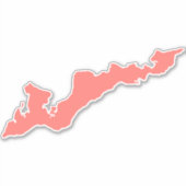 Fishers Island Silhouette Decal Sticker - Rosa (Vorderseite)