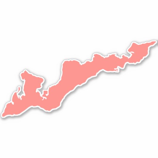 Fishers Island Silhouette Decal Sticker - Rosa (Vorderseite)