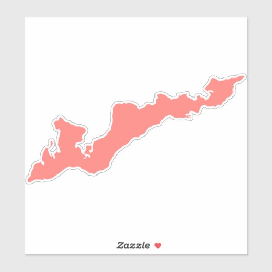 Fishers Island Silhouette Decal Sticker - Rosa (Blatt)