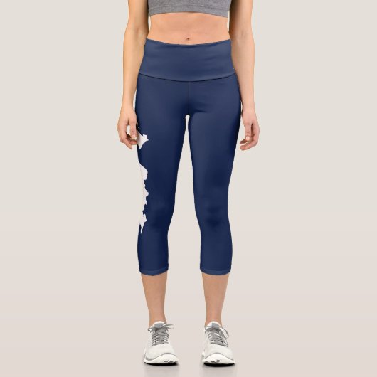 Fishers Island Yoga Capri Leggings - weiß/blau (Vorderseite)