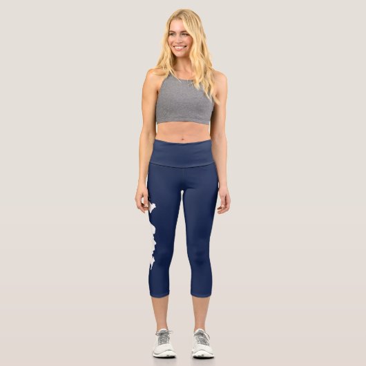 Fishers Island Yoga Capri Leggings - weiß/blau (Vorderseite)