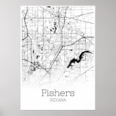 Fishers Map - Indiana - City Map Poster (Vorne)