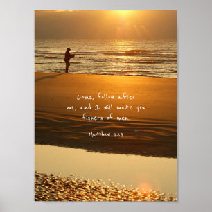 Fishers Men Sunrise Beach Poster Print