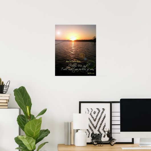 'Fishers of men' Bible Verse Poster (Heimbüro)