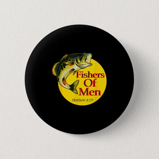 Fishers Of Men Christian Matthew 4-19 Bible Fishin Button (Vorderseite)