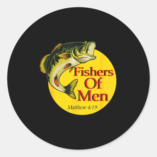 Fishers Of Men Christian Matthew 4-19 Bible Fishin Runder Aufkleber (Vorderseite)