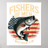Fishers Of Men Matthew 4 19 American Flag B Poster (Vorne)