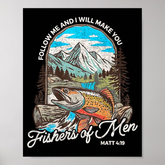 Fishers Of Men Matthew 4-19 Bible Christian Fishin Poster (Vorne)