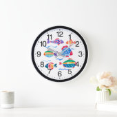 Fishes swimming cute bathroom clock große wanduhr (Zuhause)