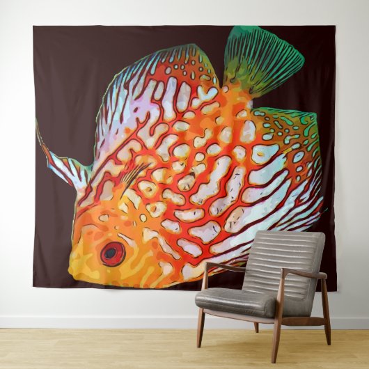 Fishey Fishey Tapestry Wandteppich (Beispiel (Horizontal))