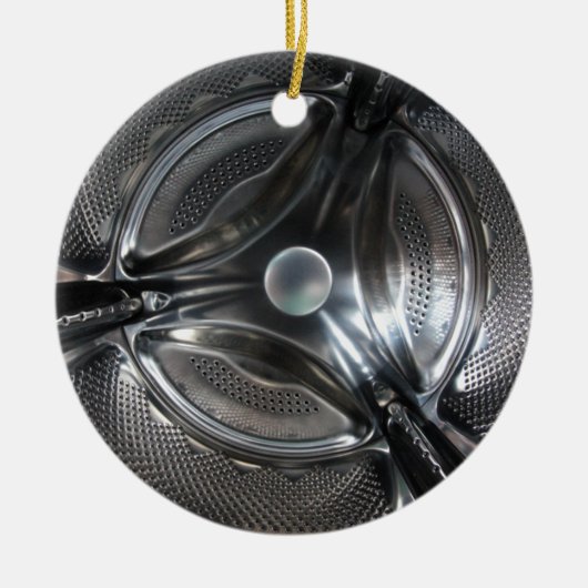 Fisheye Washmaschinentrommel Keramik Ornament (Vorne)