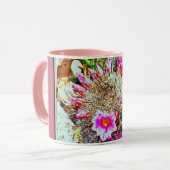 Fishhook-Kaktus mit Rosa blüht Tasse (Vorderseite Links)