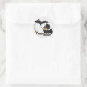 FISHIGAN-Kontur für Sportfischerei Runder Aufkleber (Tasche)