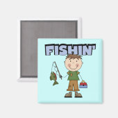 Fishin' Boy Tshirts und Geschenke Magnet (Vorderseite/Rückseite)