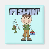 Fishin' Boy Tshirts und Geschenke Magnet (Vorne)