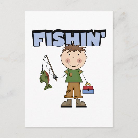 Fishin' Boy Tshirts und Geschenke Postkarte (Vorderseite)