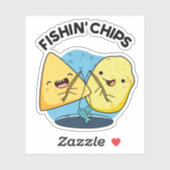 Fishin Chips Funny Food Puff Aufkleber (Blatt)