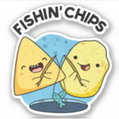 Fishin Chips Funny Food Puff Aufkleber (Vorderseite)
