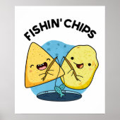 Fishin Chips Funny Food Puff Poster (Vorne)