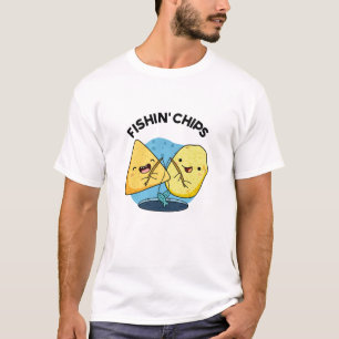 Fishin Chips Funny Food Puff T-Shirt
