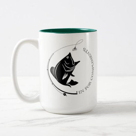 Fish'in für Kompliment-Tasse Zweifarbige Tasse (Links)