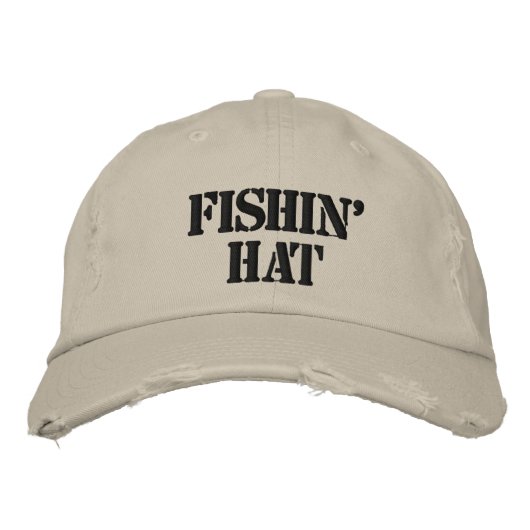 Fishin' Hat Bestickte Kappe (Vorderseite)