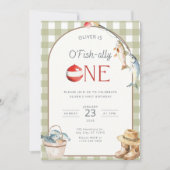 Fishing 1st Birthday Invitation O Fishally One  Einladung (Vorderseite)