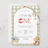 Fishing 1st Birthday Invitation O Fishally One Inv Einladung (Vorderseite)