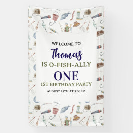 Fishing 1st Birthday | O-Fish-Ally One party Banner