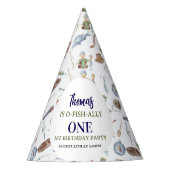 Fishing 1st Birthday | O-Fish-Ally One party Partyhütchen (Vorderseite)