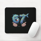 Fishing 67 Six Seven Funny Gen Alpha Meme Drip  Mousepad (Mit Mouse)